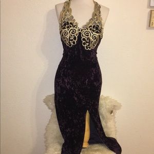 Vintage velvet purple dress.